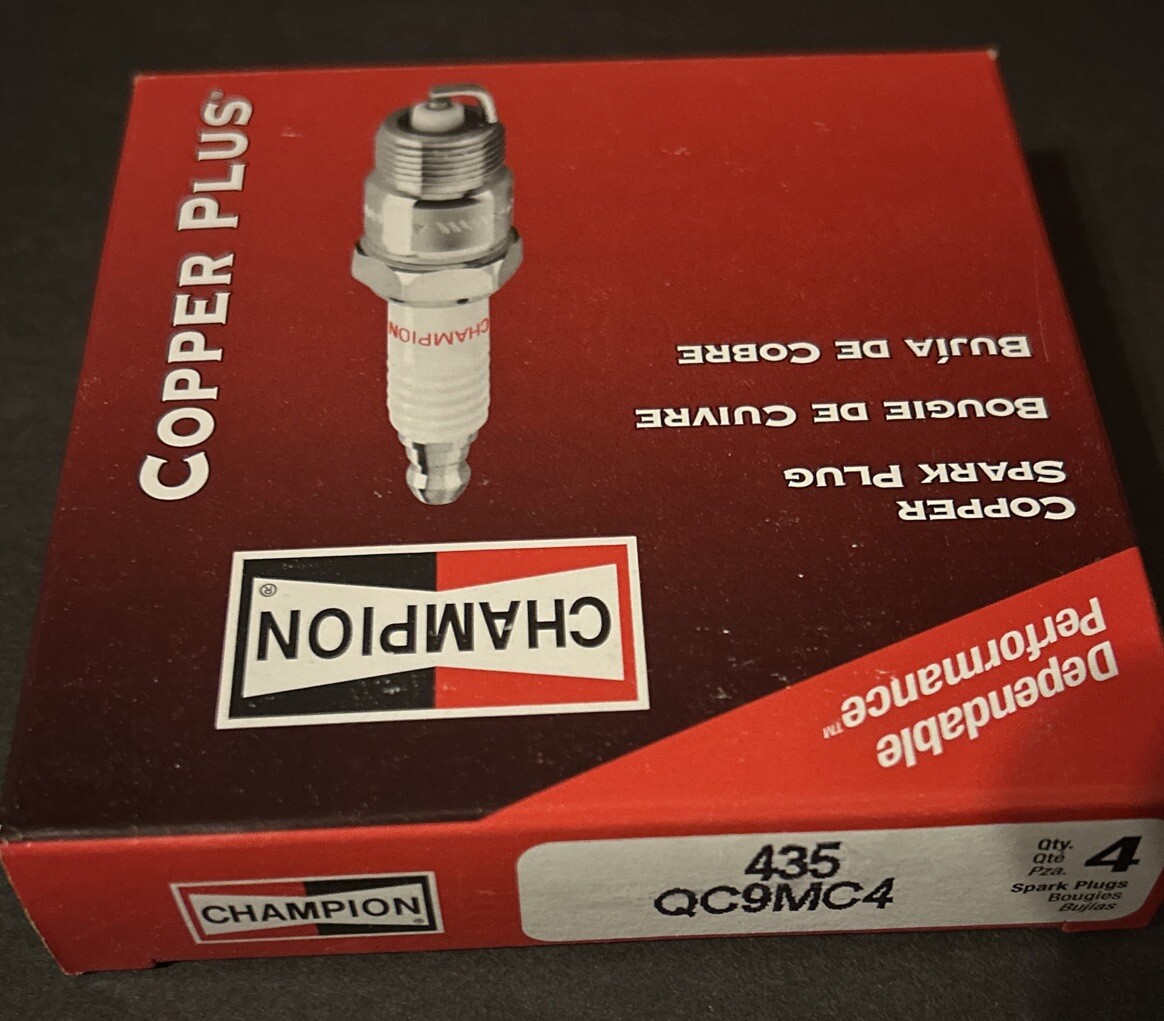 QC9MC4 Copper plug Champion Spark Plug 435 4 Pack Box