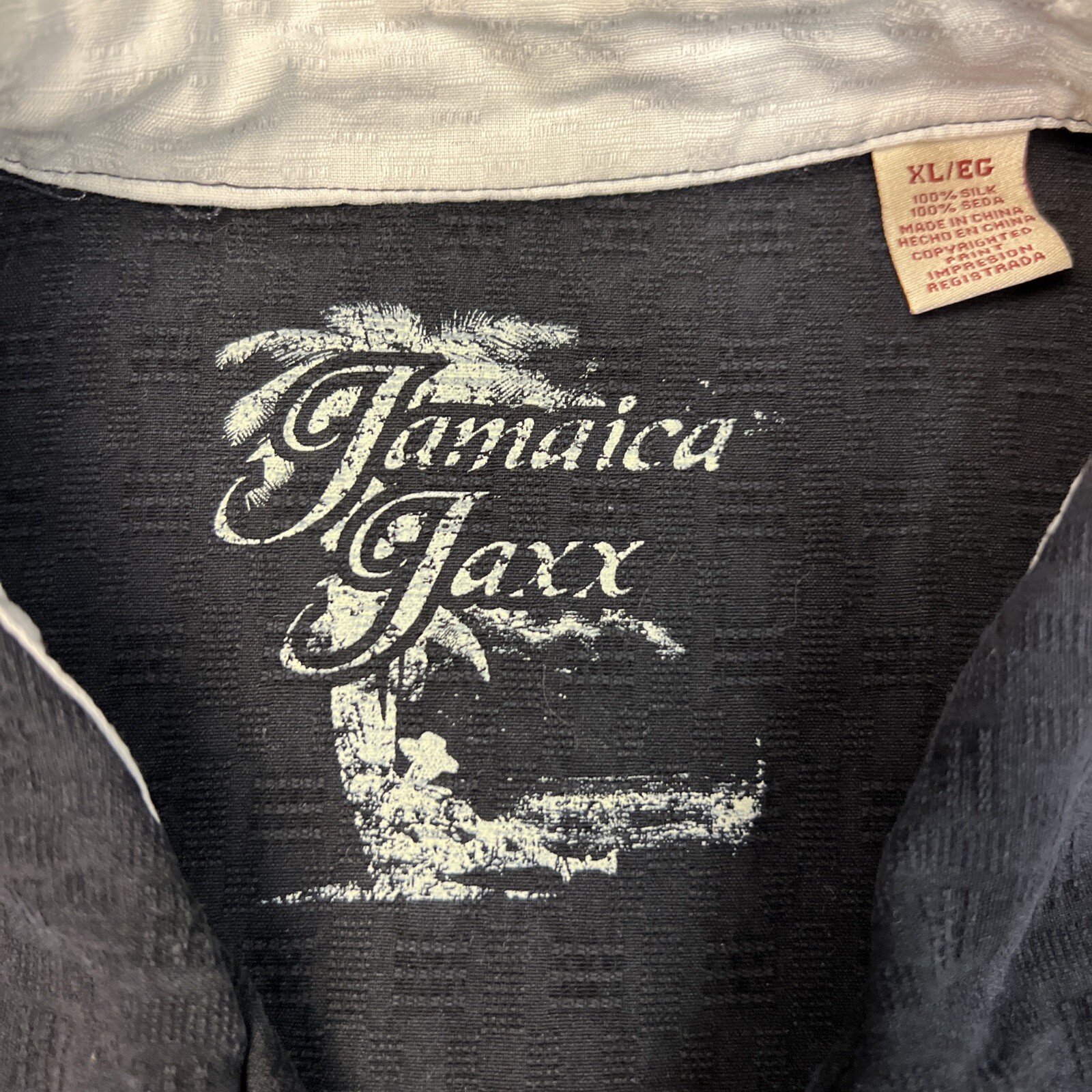 JAMAICA JAXX Shirt Mens XL Black Gray White Floral Hawaiian Silk eBay