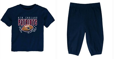 New England Patriots NFL Infant Toddler Boy's 2-Piece Top & Pants Set: 18M-3T
