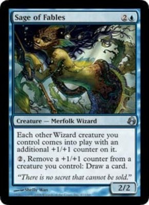 1x MTG Morningtide Sage of Fables English Light Play Foil
