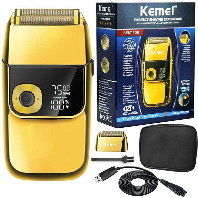 KEMEI Electric Cordless Shaver for Men | LCD Display | USB