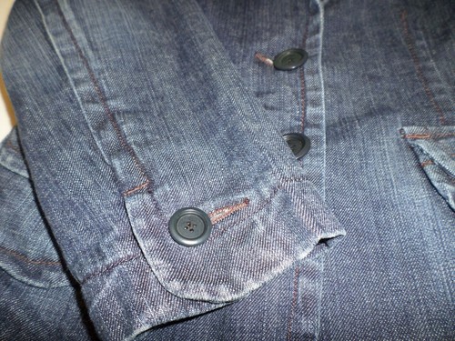 Express Women's Junior Blue Jean Stretch Jacket Blazer Size Small Very Nice - Picture 4 of 6