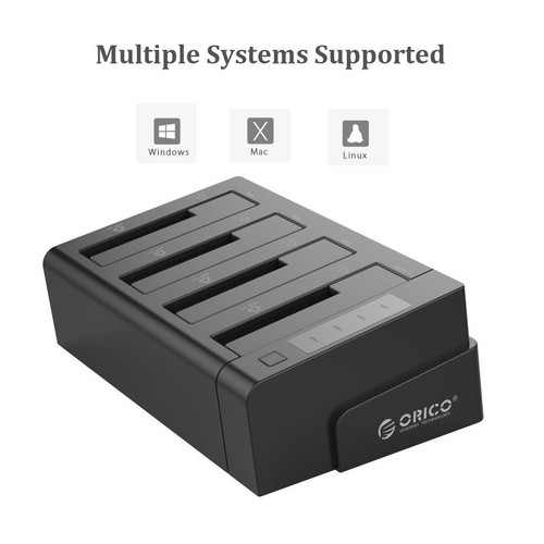 ORICO 4 Bay USB 3.0 Hard Drive Disk Clone Docking Station for 2.5"/3.5" HDD SSD - Afbeelding 4 van 6