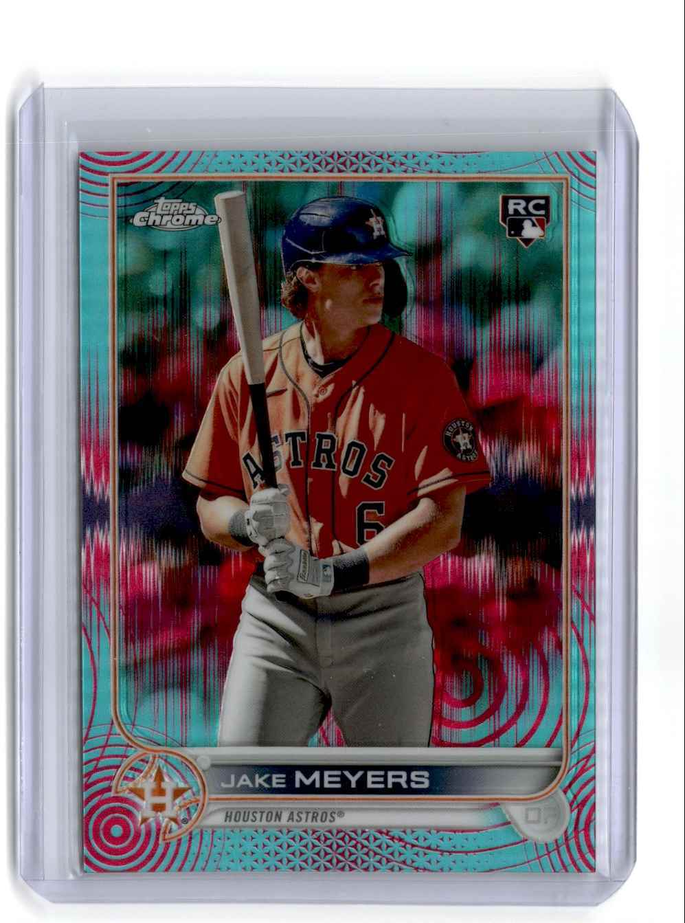 2022 Topps Chrome Sonic Aqua Pink Refractor Jake Meyers Rookie 029/199 Astros