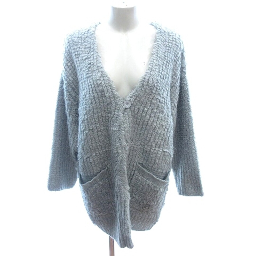 poodle sleeve knit cardigan / gray