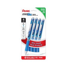 Pentel EnerGel RTX Liquid Gel Pens, Needle Tip, Fine 0.5mm , Blue Ink, 4-pk BL