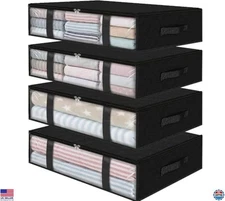 StorageRight Storage Bins,4-Pack Clothes Containers, Foldable Blanket Storage