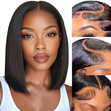 Bob Wig Human Hair 13x4 Lace Front WigsHuman Hair Pre Plucked Short Straight Wig