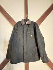 VTG Carhartt Arctic Quilt Traditional Duck Coat Black Corduroy Collar L 90s Barn