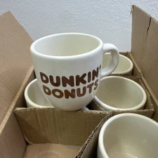 NIB 6 Vintage 1970s Dunkin Donuts Coffee Mugs Ceramic Rego Restaurant Ware NEW
