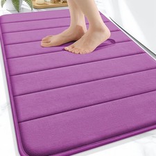 OLANLY Memory Foam Bath Mat 32x20, Super Soft Absorbent 32" X 20", Purple