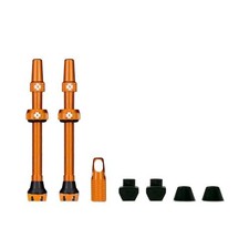 Tubeless Valves V2, 2 Count, 7075 Aluminum Presta, Orange, 60mm Bicycle