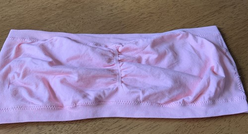 Neu ohne Etikett ungepolsterter trägerloser Bandeau-BH ohne Bügel rosa XXXL 16-18