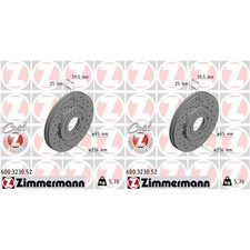 2x ZIMMERMANN SPORT BREMSSCHEIBEN 256mm GELOCHT VORNE passend für VW LUPO POLO