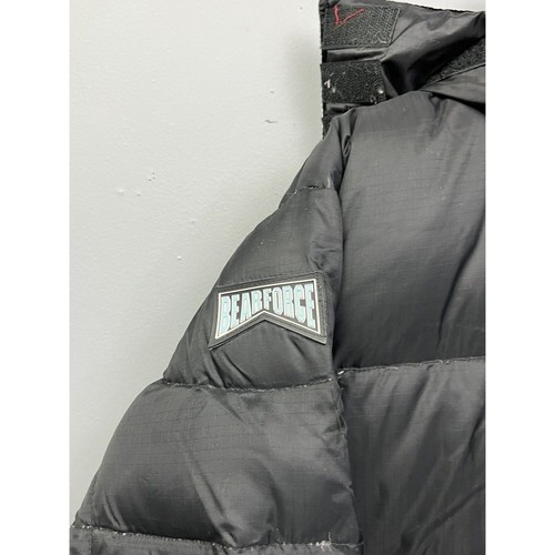 Bear Force Down Coat Youth Large 14/16 Black Silver Puffer Hooded Ski Reversible - Picture 14 of 17