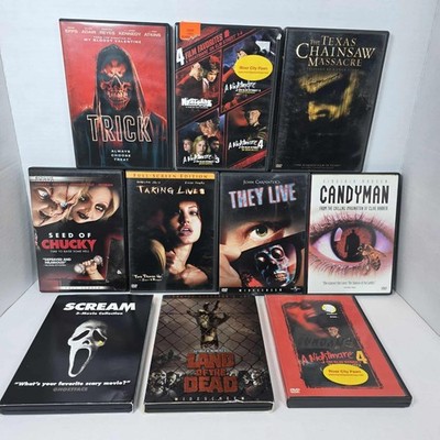 Lot Of 10 Horror / Scary Movies , Trick, Freddy, Nightmare On Elm, Candyman,...