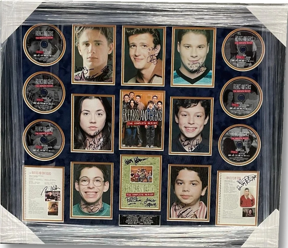 Fotos autografadas 8x10 do elenco de Freaks and Geeks emolduradas de Franco Rogen JSA YY54199