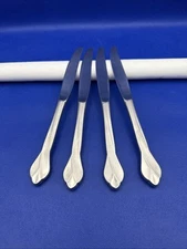 Oneida SATIN TRIBECA Stainless Dinner Knife Frosted & Glossy USA Flatware Lot 4