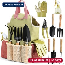 Gardening Tools Set of 10 - Complete Heavy Duty Garden Tools Set with Fashion Ha