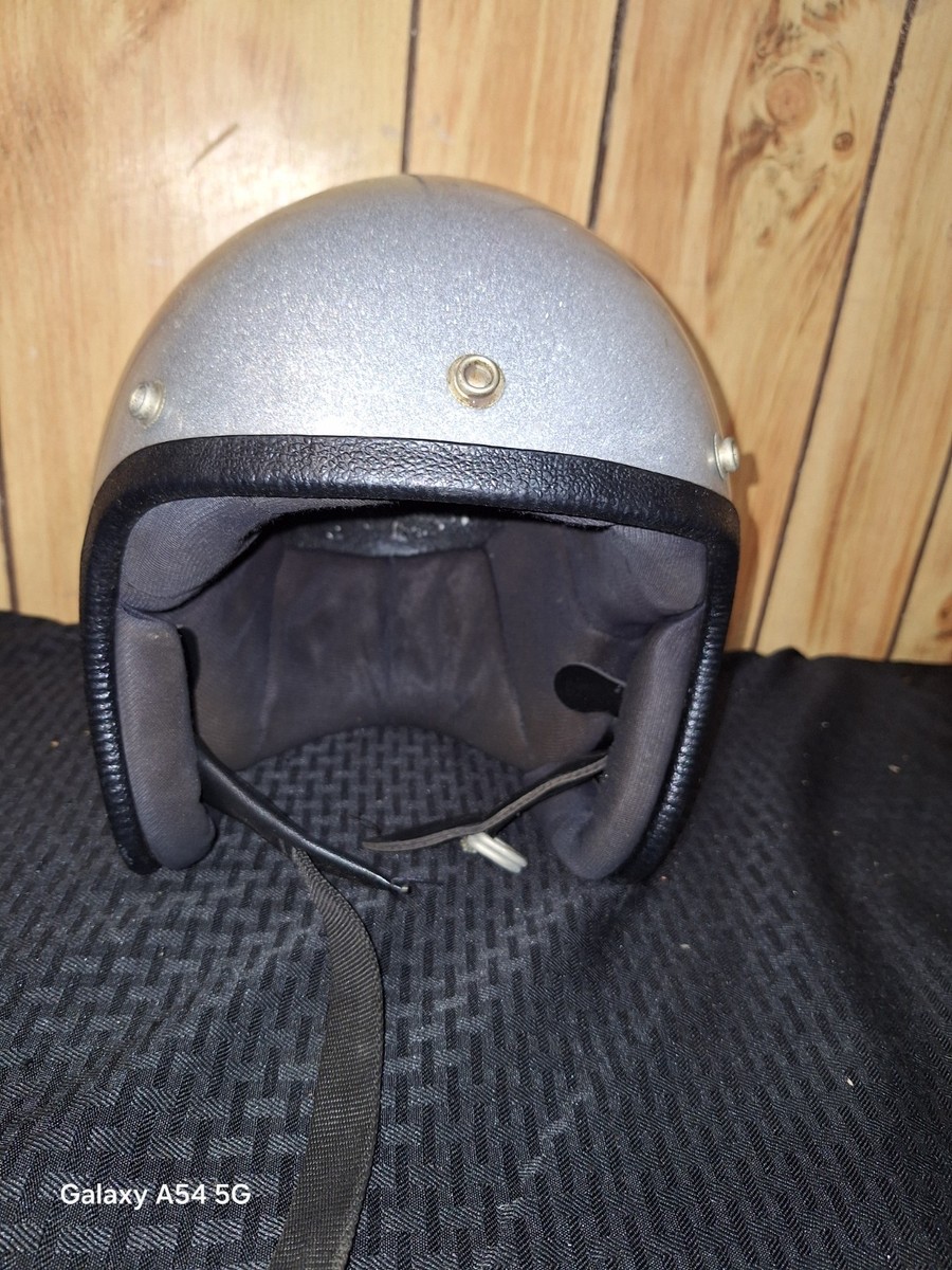 Vintage 1970's Open Face Motorcycle Helmet Metallic Flake