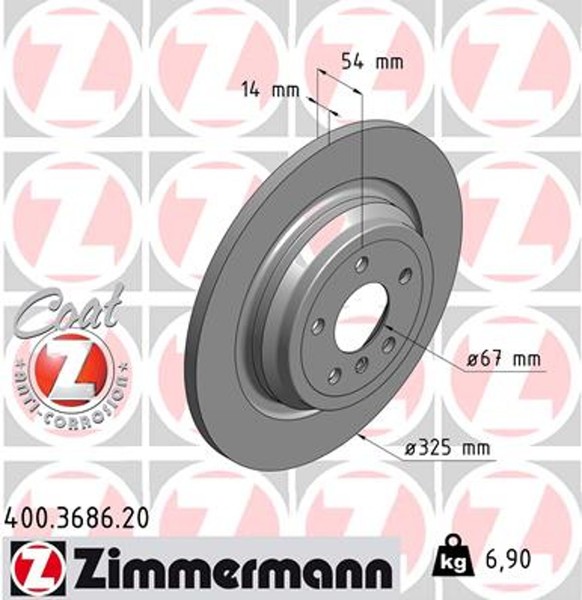 2X Bremsscheibe Coat Z Zimmermann 400.3686.20 FüR GLE Klasse W166 C292 Mercedes-image