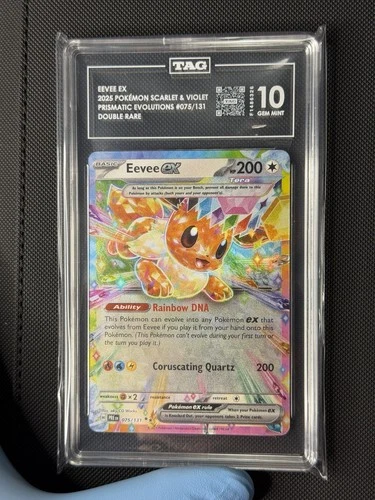 Pokémon TCG Eevee EX 075/131 Prismatic Evolutions TAG 10 LOW POP RANK 1!