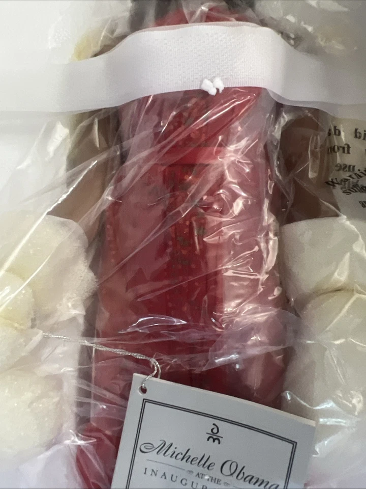 Vestido rojo Danbury Mint inauguración 2013 Michelle Obama figura Primera Dama 17,25" Foto 4 de 4