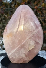 1130g Polished Madagascar Rose Quartz Crystal Freeform Flame
