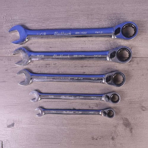 5 Blackhawk BW Ratcheting Ratchet Reversible Wrench Sae 3/8 9/16 5/16 5/8 11/16" - Picture 2 of 2