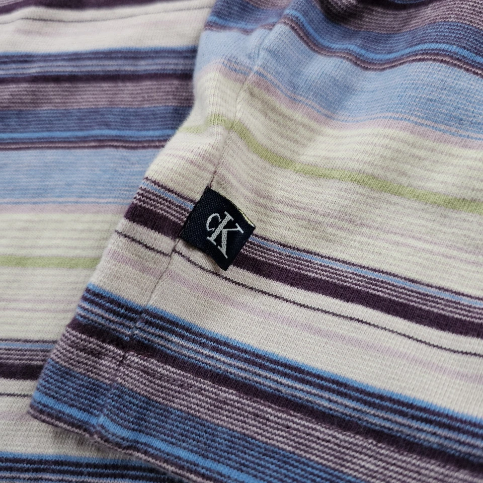 Calvin Klein 100% Cotton Women's Camisole Tank Top Purple Striped L Made in USA - Image 4 of 4