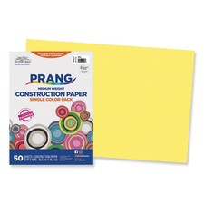 SunWorks  Construction Paper, 58 lbs., 12 x 18, Yellow, 50 Sheets/Pack
