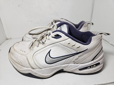 Nike Air Monarch IV 4E White Navy Sneakers Mens Sz 9.5 Shoes 416355-102
