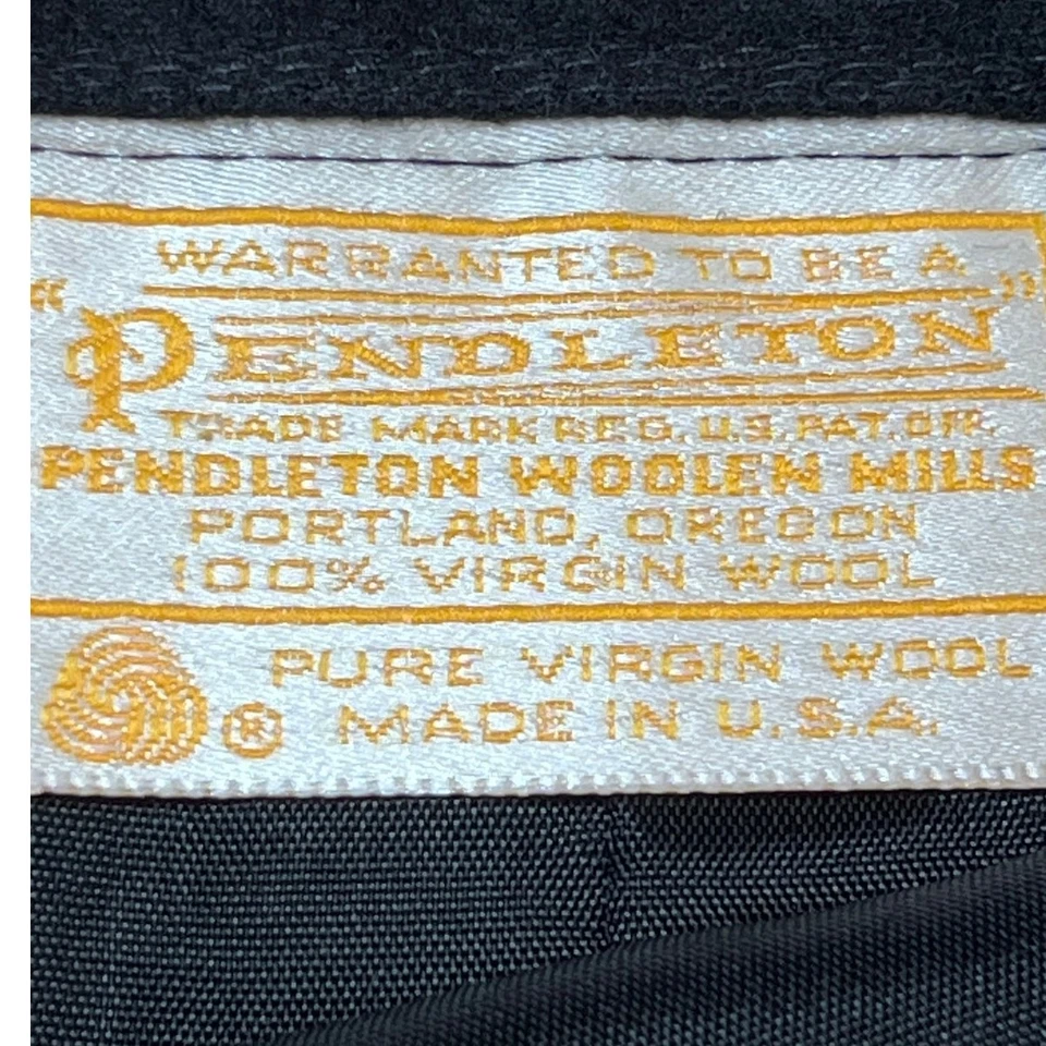 Pendleton A Line Skirt Women’s 6 100% Virgin Wool Midi Side Zip Black Classic - Image 3 of 4