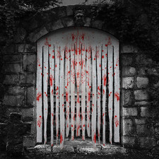 2 Pack Creepy Cloth Door Curtains with Bloody Hand Prints - Scary Halloween Deco