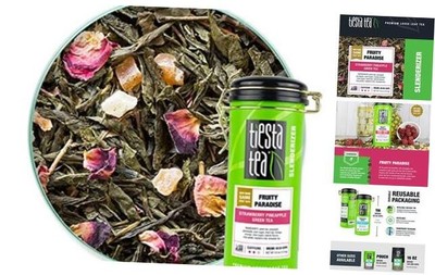  - Loose Leaf Strawberry Pineapple Green 4 Ounce (Pack of 1) Fruity Paradise