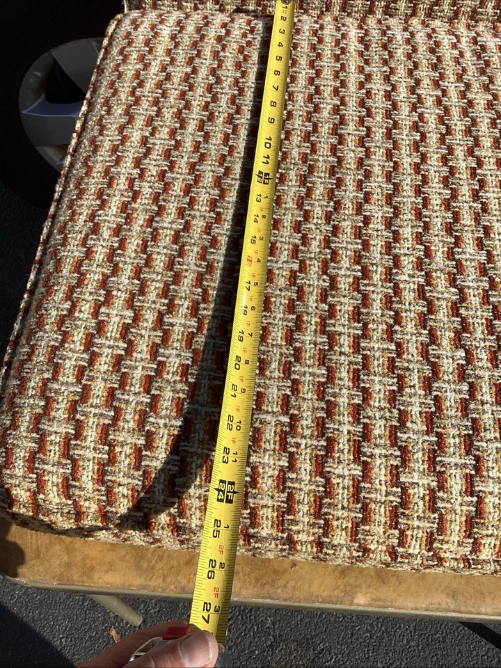 Cojín de asiento de silla MCM vintage años 60 70 *Cojín solo CHAISE patrón loco FF Foto 4 de 4