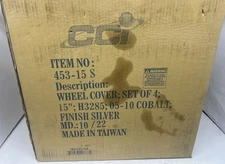 CCI 453-15 S Wheel Cover Set Of 4) 15” H3285-05 Cobalt Finish Silver, 10/22