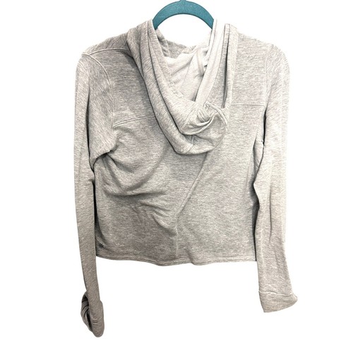 Athleta Girl Bounce Gray Sweatshirt Top Size S Pocket Workout Comfy Casual - Picture 2 of 16