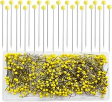 Sunenlyst 500 PCS Straight Pins, 1.75IN Quilting Pins Long Yellow 