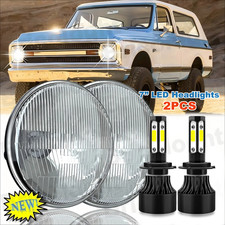 Hilo 2x 7inch Led Headlights Round Sealed For Chevy Blazer C10 Pickup 1969-1974