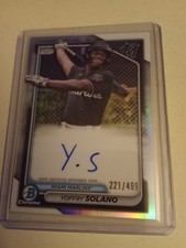 2024 Bowman Chrome Prospects Yoffry Solano AUTOGRAPH #CPA-YS Baseball Card