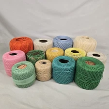 13 Spools of Crochet Thread Mix Variety Colors