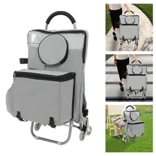 Portable Folding Wheeled Art Chair Cart Rolling Big Chair Cart With Storage NEW