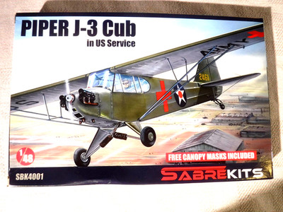 1/48 Sabre Kits USAAF Piper J 3 Cub in US Service Canopy Mask Markings 4/3 #4001