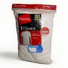 New Hanes Men 3 Pack Tagless Soft And Breathable T-Shirts Size XL 46-48