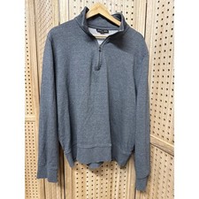 Michael Kors Mens Gray Quarter Zip Sweatshirt Logo Sleeve Size XL