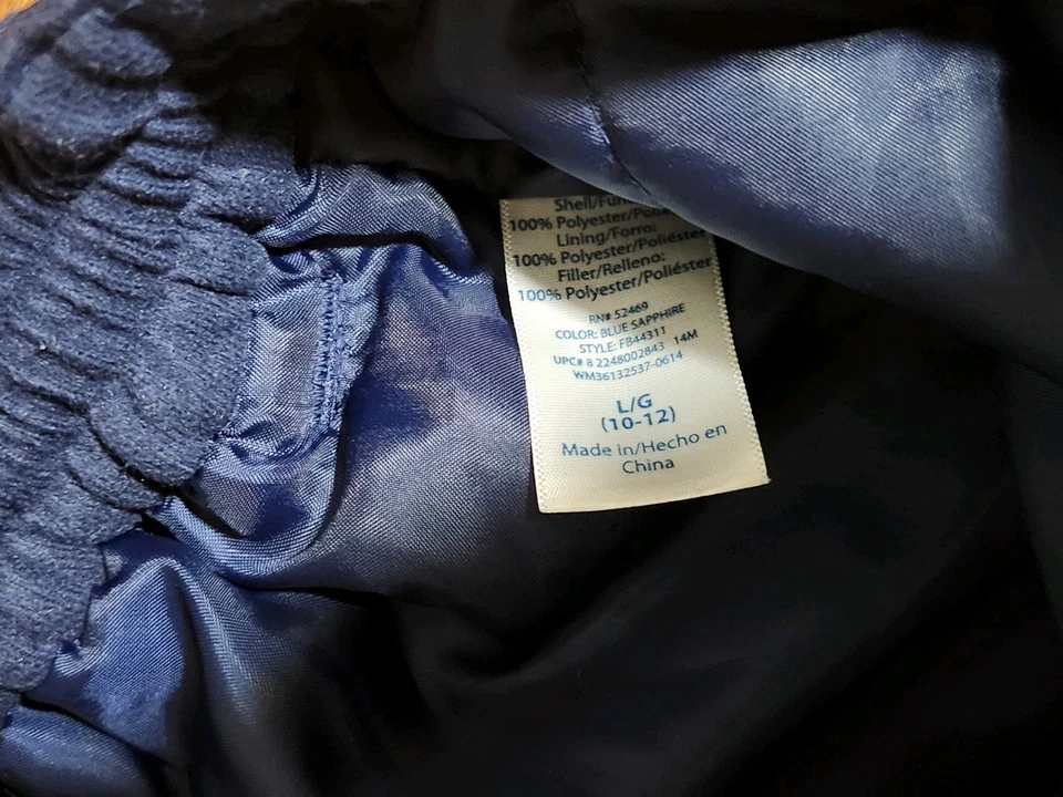  Pantalón de nieve Faded Glory para niñas o niños talla L 10/12 nuevo con etiquetas azul Foto 4 de 4