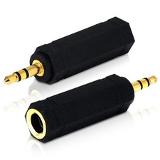 2pcs 3.5mm Plug To 6.35mm Socket 1/8 To 1/4 In Stereo Audio Jack Adapter Connect