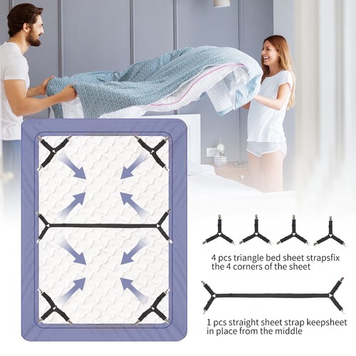 Upgraded 4 Piece Sheet Holder Straps Set for Secure and Tidy Bedding - Picture 6 of 7