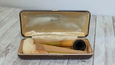 Pair of VINTAGE MASTERCRAFT MEERSCHAUM Tobacco Pipes Imported with Case-England